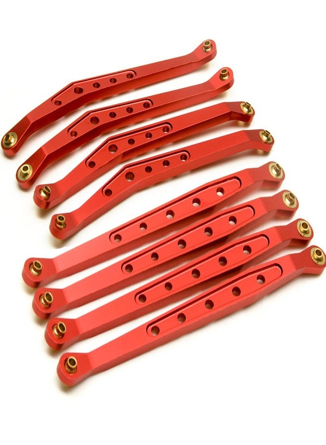 Que-T 8 Pcs Aluminum Linkage Rod Arm Set/Upper and Lower Suspension Links Set of 8 for 1/10 Axial Wraith 90018 RC Truck (Red, Type A) - Image 1